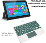 Pusokei &Uuml;li&otilde;huke juhtmevaba bluetooth klaviatuur integreeritud puuteplaadiga, vaikne, ergonoomiline, kerge, kaasaskantav, laetav klaviatuur nutitelefonidele, tahvelarvutitele, s&uuml;learvutitele (tumeroheline)