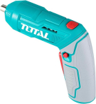 Total akukruvikeeraja 4 V | 1/4 tolline pesa | 2 t&ouml;&ouml;asendit | Usb Type C laadimisport | Led valgusti | Sisaldab kohvrit 19 otsikuga | Integreeritud aku | Laadija ei kuulu komplekti