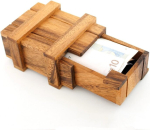 Maagiline puidust rahakarbi kinkekarp / Iq puzzle m&auml;nguasi / Xxl pusle