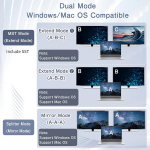 Bolaazul 8k displayport 1.4 splitter 1 kuni 2, displayport multi-port videoadapteri splitter dp mst hub 1 sisend 2 v&auml;ljundit dp kuni dp graafikakaardile