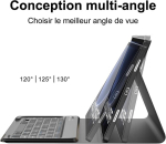 Sengbirch klaviatuurikohver Samsung Galaxy Tab S10 Plus/s9 Fe+ 12.4 tolli jaoks &ndash; prantsuse Azerty klaviatuur, eemaldatav juhtmevaba Bluetooth S9 Plus 12.4 tolli 2023 jaoks, must