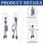 Leeq sinine kurja silma &ouml;&ouml;kulli v&otilde;tmehoidja &ndash; 2 tk kurja silma v&otilde;tmehoidja, sule v&otilde;tmehoidja, t&uuml;rgi klaasist amuleti ripats, &otilde;nnistus, kingitus rahakotile, k&auml;ekotile, koti kaunistus, sinine
