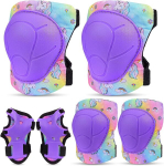 Unicorn Castle p&otilde;lvekaitsmed lastele, kaitsmete komplekt rulluiskudele, 6 &uuml;hes kaitseseadmed, k&uuml;&uuml;narnukikaitsmed lastele, randmekaitsmed, kaitsmed 3-8 aastastele lastele