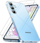 Caslord &uuml;mbris samsung galaxy a35 5g jaoks, 1 mobiiltelefoni &uuml;mbris 2 karastatud klaasiga, pehme tpu l&auml;bipaistev p&otilde;rutuskindel kaitse&uuml;mbris, l&auml;bipaistev kriimustuskindel mobiiltelefoni &uuml;mbrise kate
