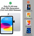 Klaviatuuriga &uuml;mbris ipad a16 11. p&otilde;lvkonna 2025/ipad 10. p&otilde;lvkonna 2022 jaoks, saksa qwertz paigutusega juhtmevaba eemaldatav bluetooth klaviatuur &uuml;mbrisega ipad 11/10,9 tolli jaoks, sinine