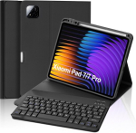 Fogari &uuml;mbris klaviatuuriga xiaomi pad 7 11.2 tolli 2025 jaoks, itaalia bluetooth-klaviatuur pliiatsi pesaga, 360&deg; kaitse ja &uuml;li&otilde;huke disain xiaomi pad 7/7 pro 11.2 tolli jaoks, must