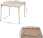 Furniturer kokkupandav ruudukujuline laud, 86 x 86 x 71 cm, kaasaskantav aia- ja telkimislaud, camel v&auml;rvi, pvc pind, (86 x 86 x 71 cm)