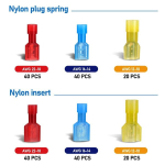 Runcci-yun 200 elektrilise pistiku komplekt, isoleeritud kaablikingad, press&uuml;hendused, auto lameda pistiku komplekt (awg punane 22-16, sinine 16-14, kollane 12-10)