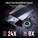 Unitek v&auml;line cd dvd seade, usb 3.0/usb c, kaasaskantav cd/dvd-m&auml;ngija sd-kaardi lugejaga, usb 3.0, usb 2.0, jaotur, cd-rom kirjutaja, &uuml;hildub windows 11/10/8.1/8/7/vista/2003/xp/2000, linux, mac