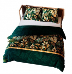 Voodipesukomplekt Satin Selva Green 160x200 cm, 3-osaline