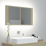 LED-peeglikapp Sonoma tamm 80x12x45 cm, akr&uuml;&uuml;l CFE9084494