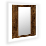LED-peegelkapp, suitsutatud tamm, 40x12x45 cm, tehispuit CFE6273353