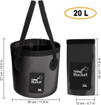 Kokkupandav &auml;mber, kokkupandav &auml;mber 20 l, kaasaskantav kokkupandav &auml;mber kalastamiseks, matka&auml;mber reisimiseks, multifunktsionaalne kokkupandav &auml;mber matkamiseks, reisimiseks, matkamiseks ja autopesuks, black-20l