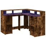 kirjutuslaud，arvutilaud LED-tuledega, suitsutatud tamm, 130x130x91 cm CFE2926055