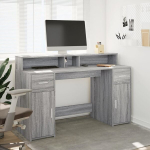 kirjutuslaud，arvutilaud LED-tuledega, hall Sonoma tamm, 140x55x91 cm CFE5680518