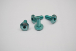 Bianchi - 4 alumiiniumist kruvi komplekt Torx M5 x 14 mm pudelihoidjale, helesinine Bianchi logoga C8655316/ck