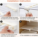 Cocoarm teleskoopriiulitega kapp, teleskoopriiul, pikendatav garderoobis&uuml;steemi riiul, skaleeritav riiul, vahet&uuml;kk, garderoobi vahesein, isetehtav eraldaja, reguleeritava pikkusega riiul 73.2-128 cm