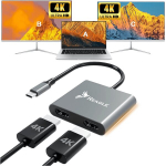 Adapter Hub Adapter HDMI 2x 4K 60Hz Full HD 165Hz USB-C 3.2 MST HDCP Reagle