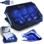 Jahutusalus AABCOOLING Scutum, 6 Ventilaatorit 70 mm, Reguleeritav kalle (4 seisu), RGB k&uuml;lgvalgus, 2x USB, 10&ndash;17&Prime;, Vaikne &ndash; min. 15 dB, universal