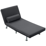 Kokkupandav tugitool voodifunktsiooniga, klapitav lamamistool sametise v&auml;limusega, reguleeritav seljatugi, 75 x 70 x 75 cm, tumehall, Tamsiai pilka