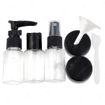 7-osaline reisitarvikute komplekt kosmeetika organiseerimiseks