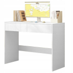 Valge kaasaegne arvutilaua 2 sahtliga Loft garderoobilaud 100 cm