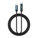 BWOO Punutud kaabel USB-C - USB-C 1m 60W koos animeeritud valgustusega must
