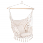 Brasiilia v&otilde;rkkiik koos padjadega 130x100cm rippuv tool h&auml;&auml;rberitega kreemikat v&auml;rvi