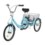 EasyRide mugav kolmerattaline jalgratas, 20 tolli, &uuml;hek&auml;iguline, helesinine, t&auml;iskasvanutele