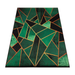 Vaip 220x160 cm roheline kolmnurgad kuldsete detailidega geomeetriline glamuur