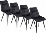4x polsterdatud tool Mebel Elite RIO must