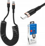 Tugev spiraalvedrukaabel usb-c usb-c punutud pd 3a 1.5m kaabel autodele