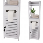 Eraldiseisev vannitoakapp tualettpaberi hoidikuga, lukustatav, sambakujulise riiuliga