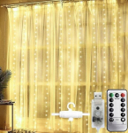 Happy people andy 3x2 LED kardin kaugjuhtimispuldiga, riputatav konksudega, soe valge