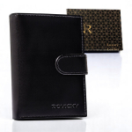 Meeste naturaalnahast rahakott Rovicky, must