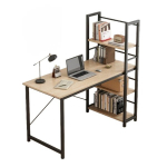 Noorte laud koos riiuliga, arvutiriiulid, metall, modernne, helepruun