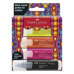 Klaasiline highlighter 4 neoonv&auml;rvi + must - Faber Castell