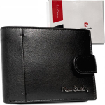 Meeste naturaalnahast rahakott Pierre Cardin, must