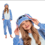 Naiste &uuml;hes t&uuml;kis Kigurumi pidžaama Onesie Stich kost&uuml;&uuml;m sinine 175-185 cm XL