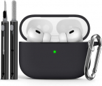 AirPods Pro &uuml;mbris, silikoon puhastuskomplektiga, must