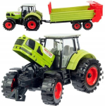 Suur haagisega traktor, avanevad uksed, liikuvad osad