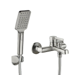 Vannitoa kraan koos du&scaron;ikomplektiga Laveo Alita, Brushed nickel