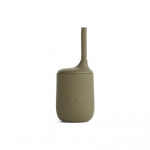 Silikoonist joogitops k&otilde;rrega Liewood Mr Bear / Khaki LW14363, 6+ kuud, 250 ml, puhastusharjaga