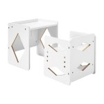 Montessori lastelaud ja tool, valge