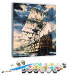 Numbrite j&auml;rgi maal &ndash; komplekt &bdquo;Old Ship&ldquo;, 40 &times; 50 cm (v&auml;rvid, pintslid, l&otilde;uend)