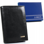 Ehtsast nahast meeste rahakott Loren, must