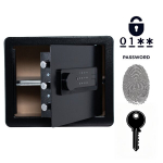 Soomustatud kodu biomeetriline s&otilde;rmej&auml;lgiga seif, 30x35x30 cm, must