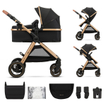 Universaalne jalutusk&auml;ru Kinderkraft Esme 2in1, Pure Black