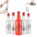 10x klaasist "monopoli" pudelid 500ml j&otilde;ulukujundusega