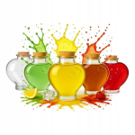 5x klaaspudelit "love" 350ml korgiga